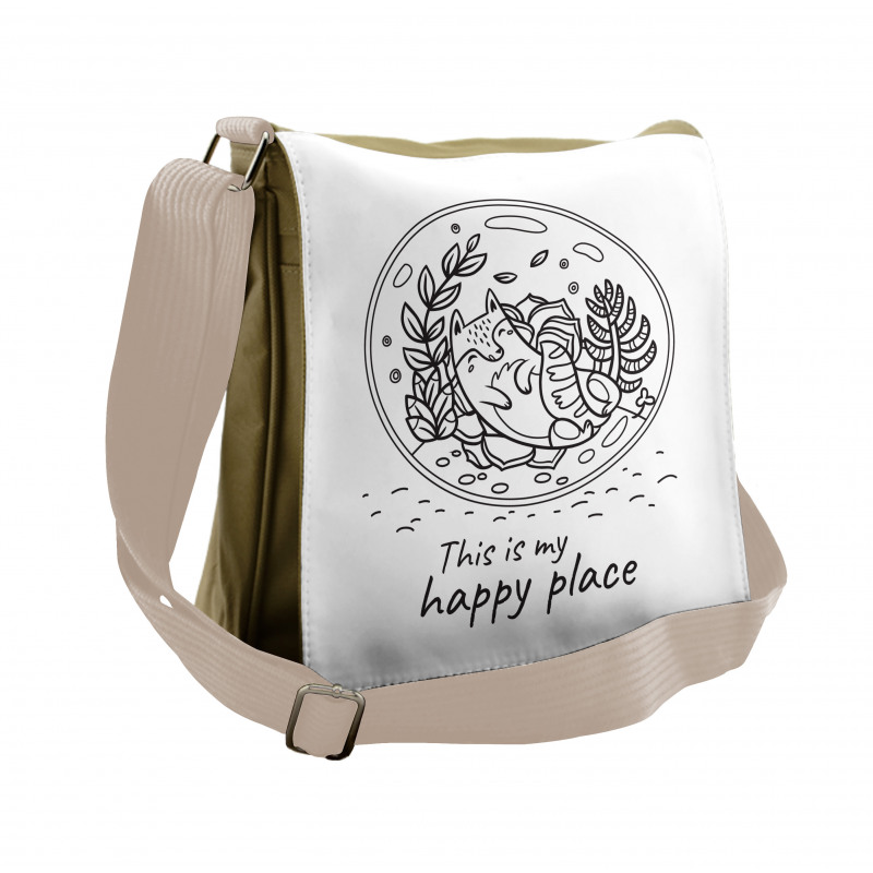 Positive Saying with Doodle Messenger Bag