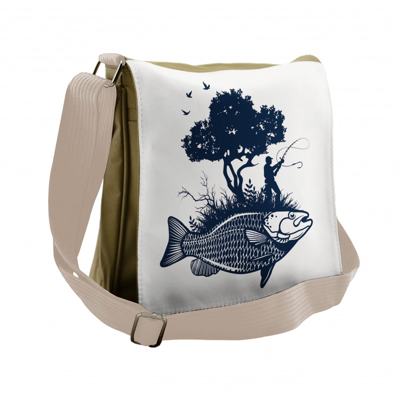 Man on Fish Island Messenger Bag