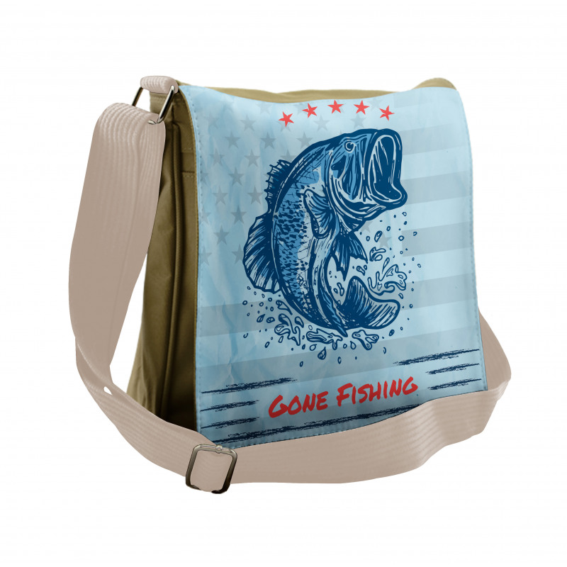 Vintage Trout Fish Messenger Bag