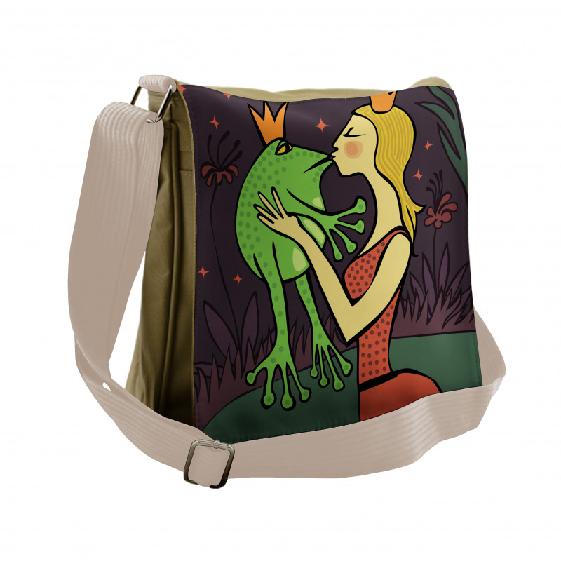 Princess Kissing the Frog Messenger Bag