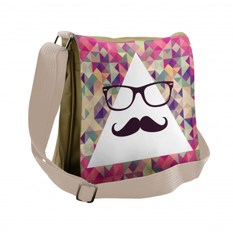 Hipster Mustache Glasses Messenger Bag