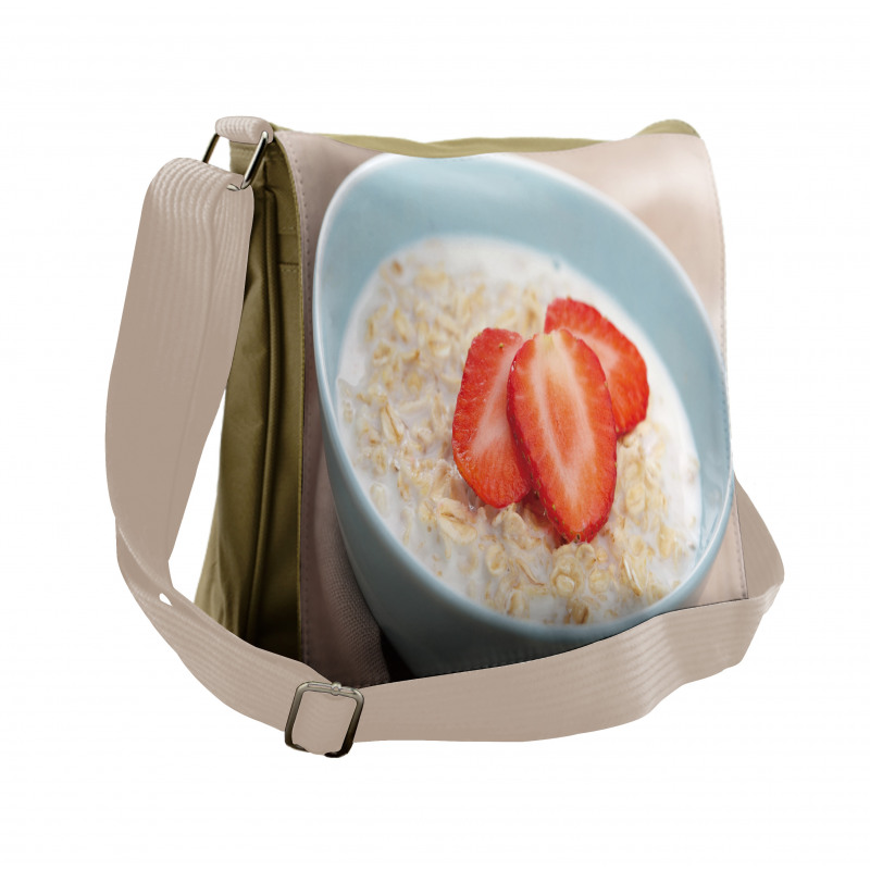 Fresh Strawberries Cereal Messenger Bag