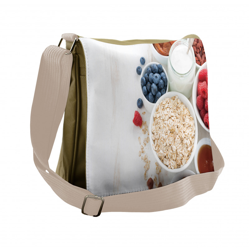 Porridge Milk and Fruits Messenger Bag