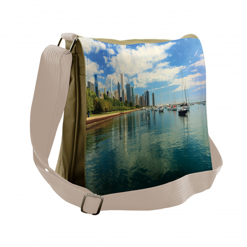 Lake Michigan Day Scenery Messenger Bag