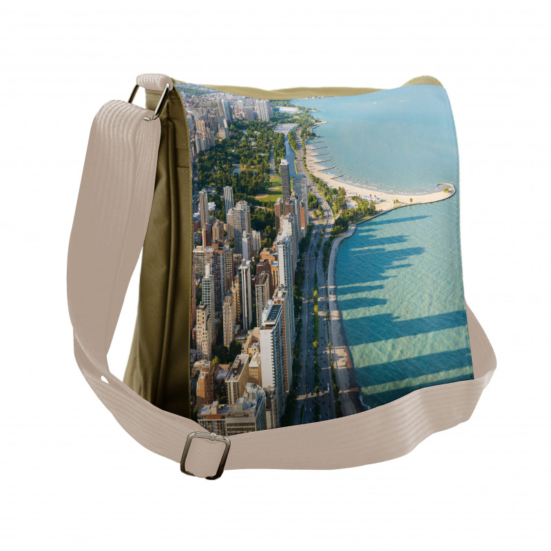 Aerial Vista Chicago City Messenger Bag