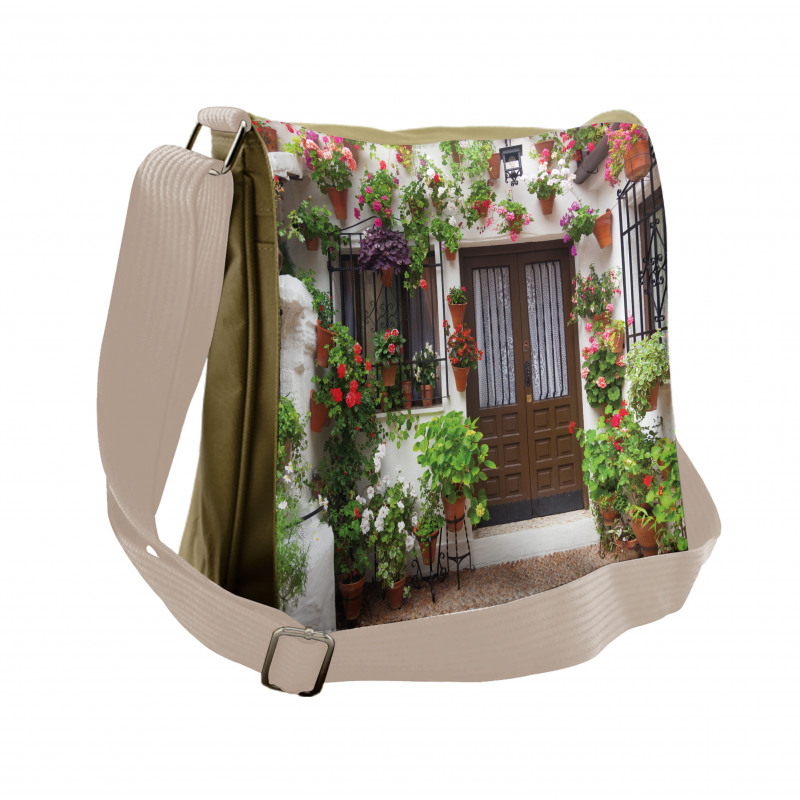 Bunch of Flowers Pots Messenger Bag