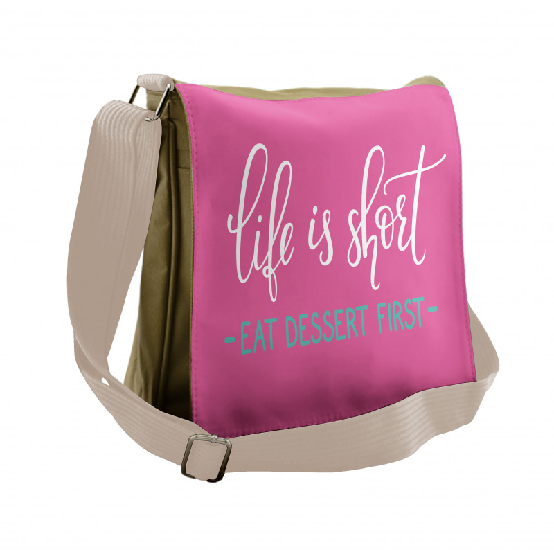 Style Eat Dessert First Messenger Bag