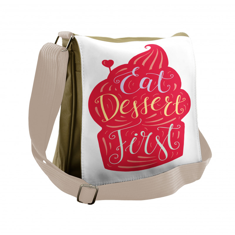 Eat Dessert First Cupcake Messenger Bag