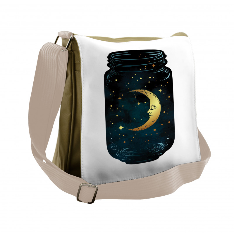 Crescent and Stars in Wish Jar Messenger Bag