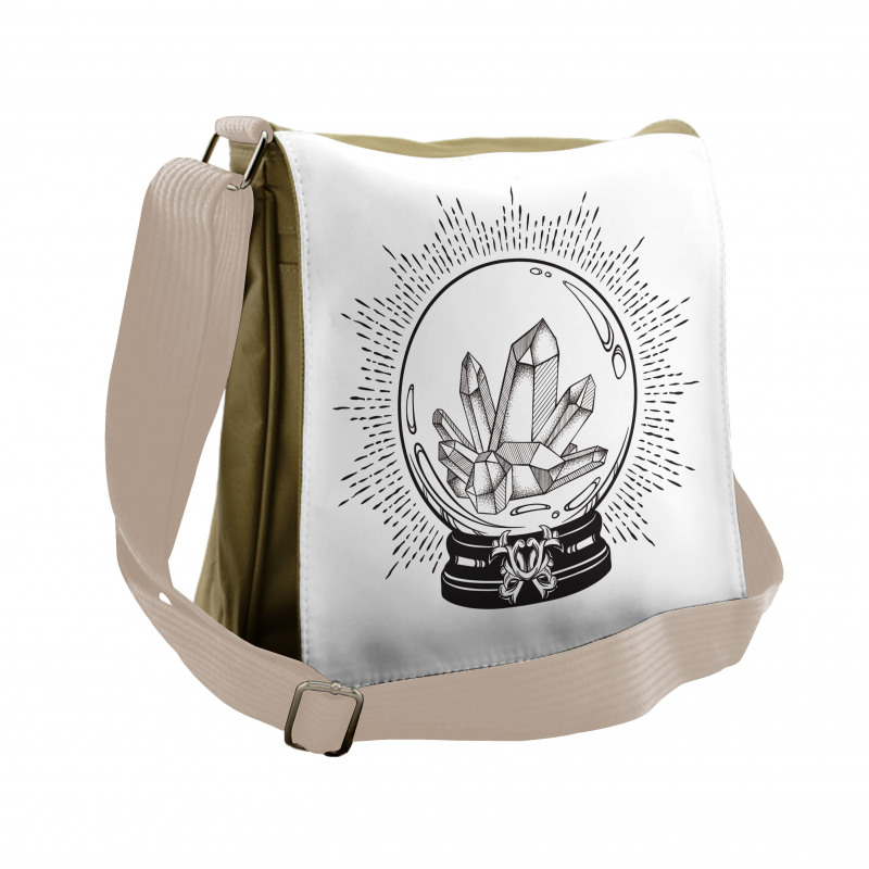 Crystal Ball with Gems Sketch Messenger Bag