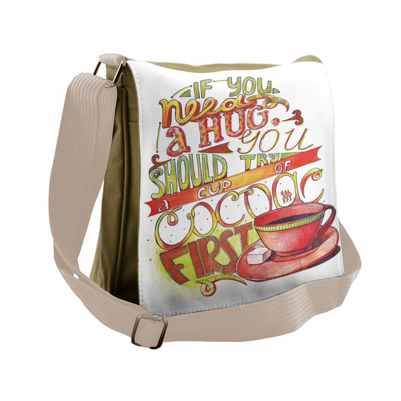 Retro Words About Love to Cocoa Messenger Bag