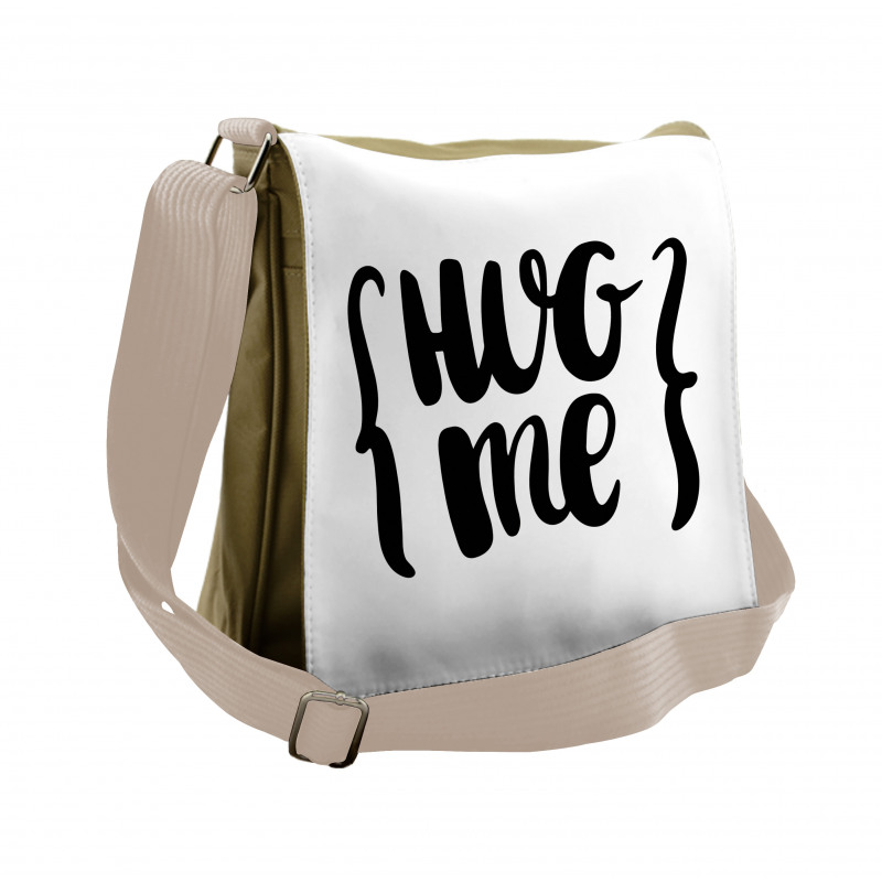 Brush Calligraphy of Hug Me Messenger Bag