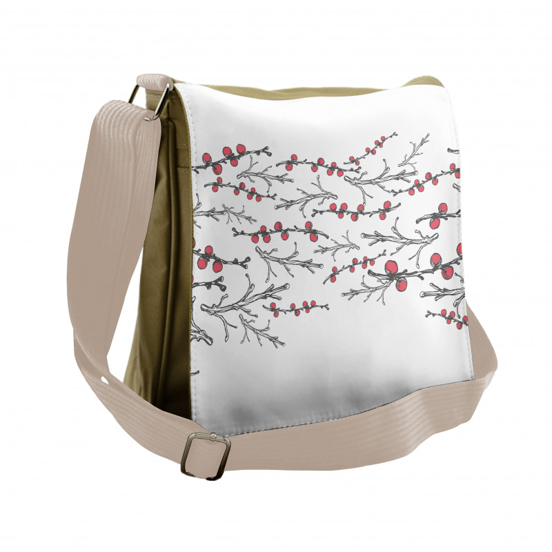 Branches of Winter Berry Messenger Bag