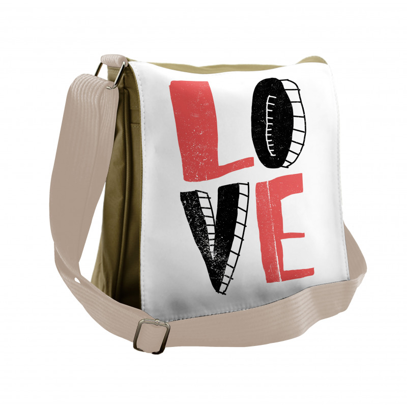 Love Typography Messenger Bag