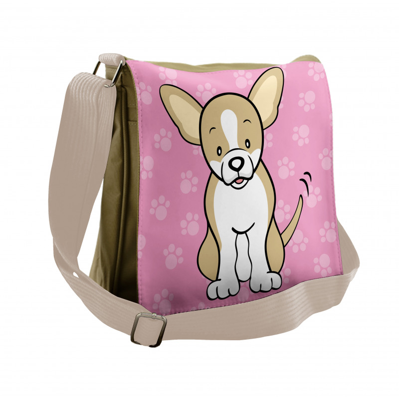 Cartoon of Dog Messenger Bag