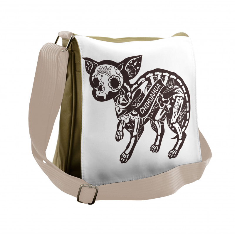 Floral Skeleton Messenger Bag