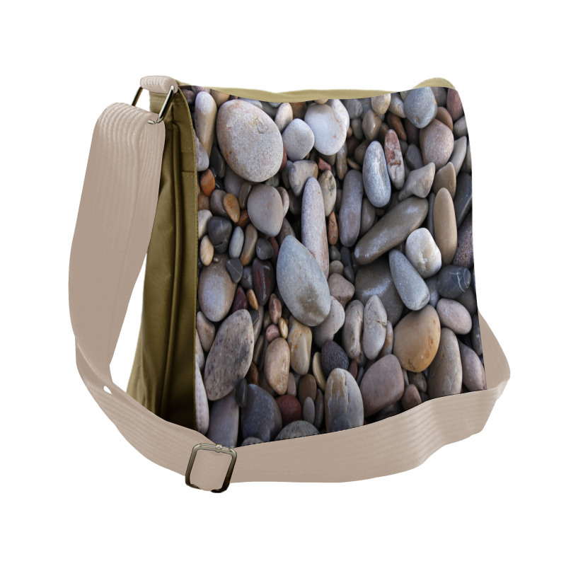 Pebbles by the Sea Beach Messenger Bag