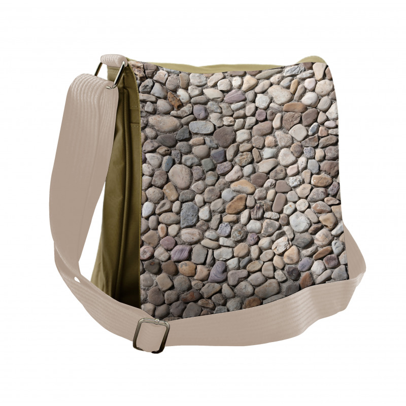 Coastal Theme Stone Wall Messenger Bag