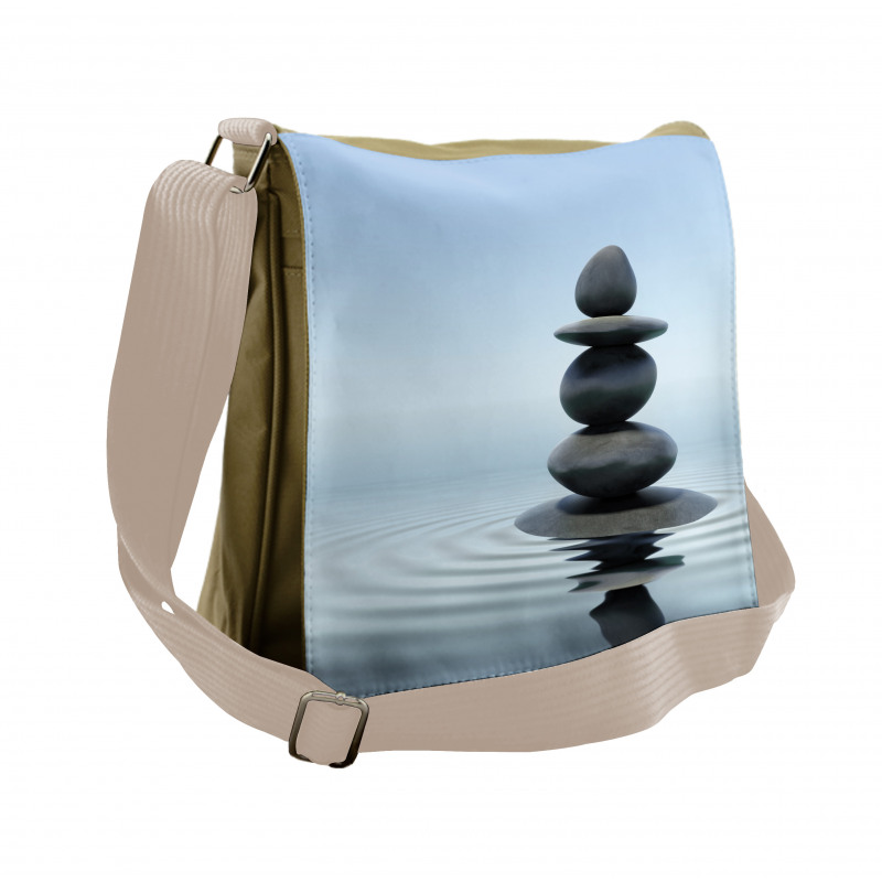 Stones in Water Calm Theme Messenger Bag