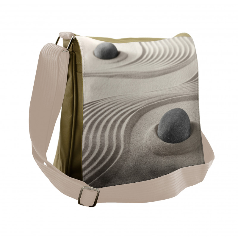 Coastal Theme on Sand Grains Messenger Bag