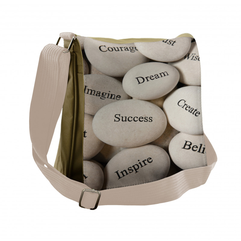 Motivational Words on Rocks Messenger Bag