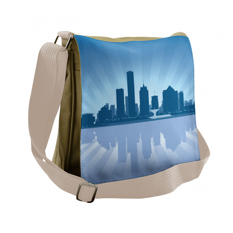 Retro Milwaukee Skyline Messenger Bag