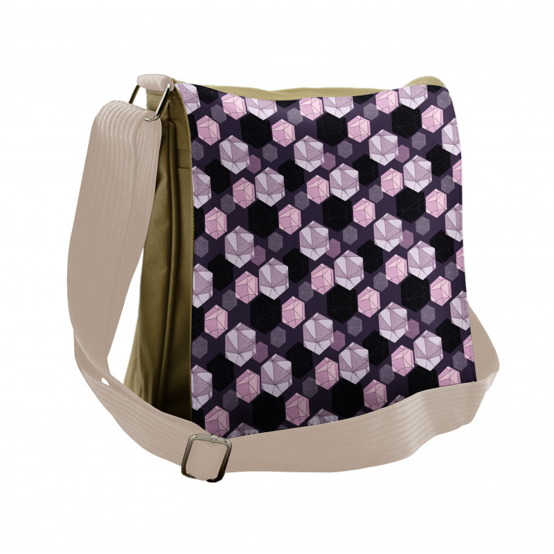 Geometrical Cuts Artwork Messenger Bag