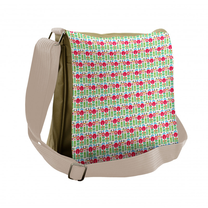 Geometric and Animalistic Messenger Bag