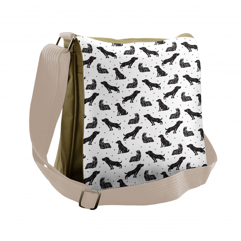 Types of Dogs Polka Dots Messenger Bag