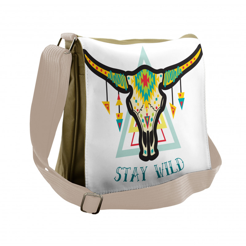 Bohemian Stay Wild Bull Messenger Bag