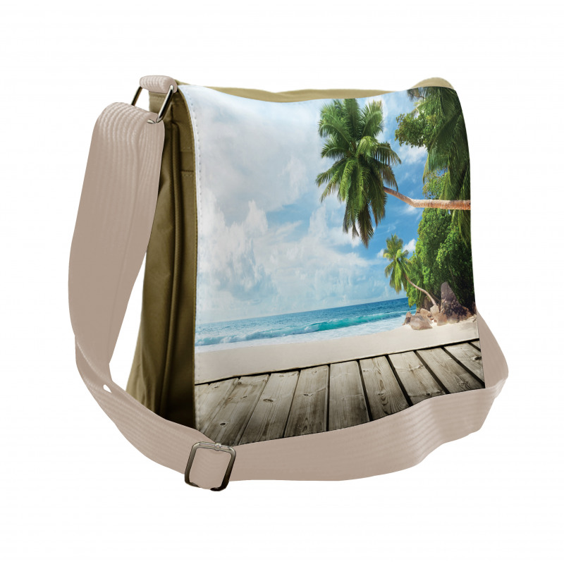 Sandy Tropic Ocean Beach Pier Messenger Bag