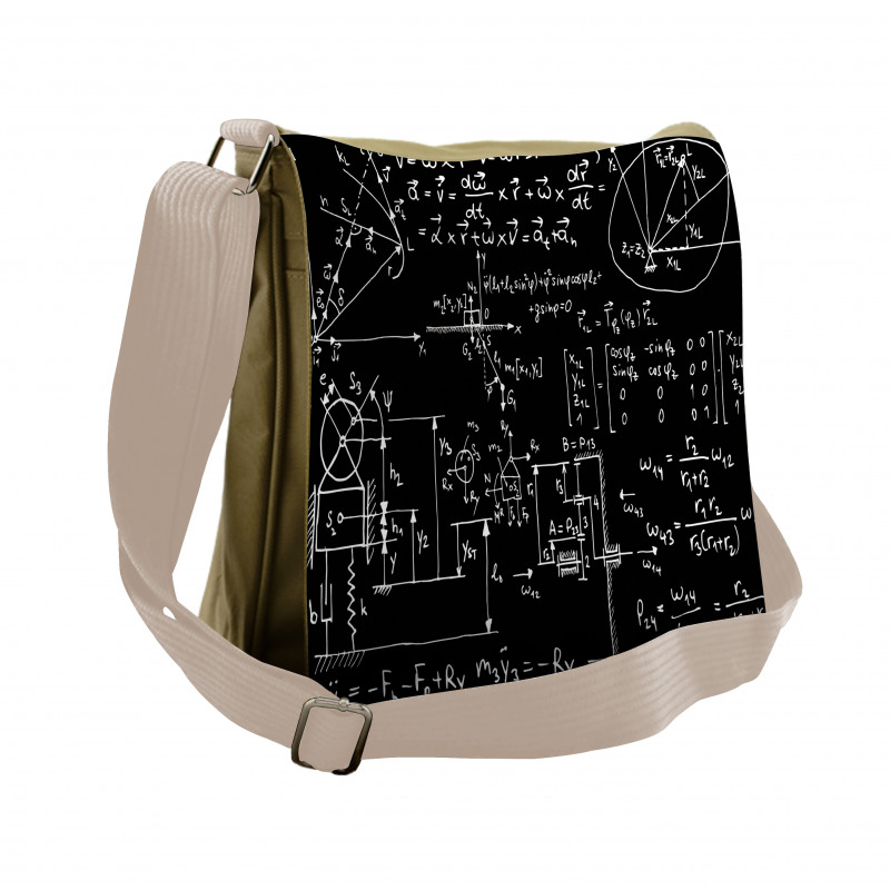 Mechanical Formula Sketched Messenger Bag