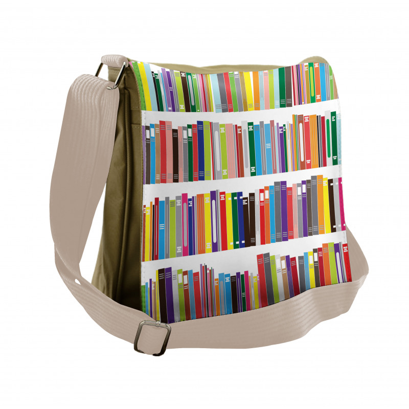 Colorful Doodle of Books Messenger Bag