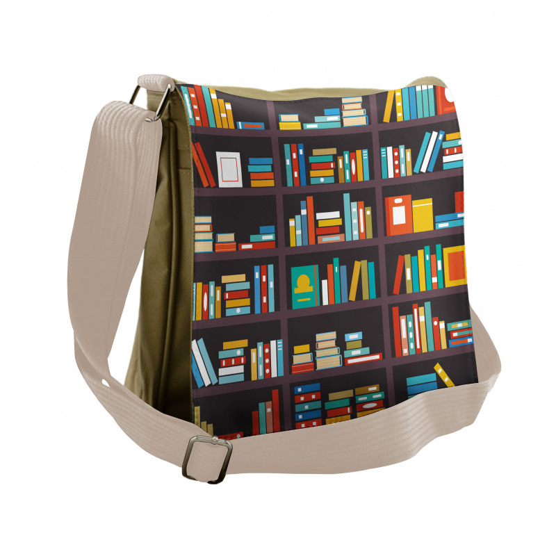 Cartoon Colorful Books Messenger Bag