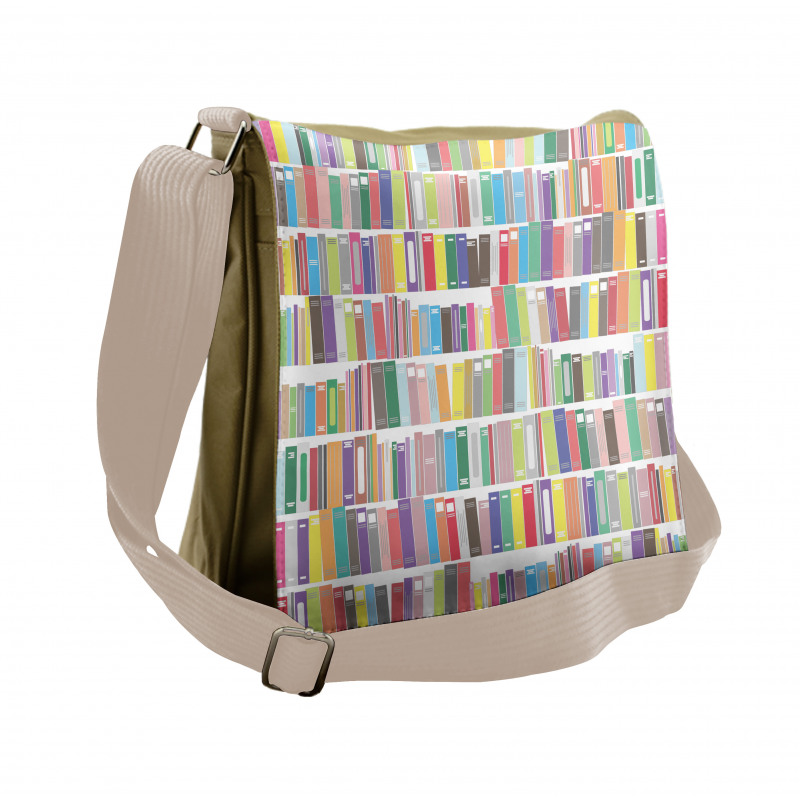 Colorful Cartoon Library Messenger Bag