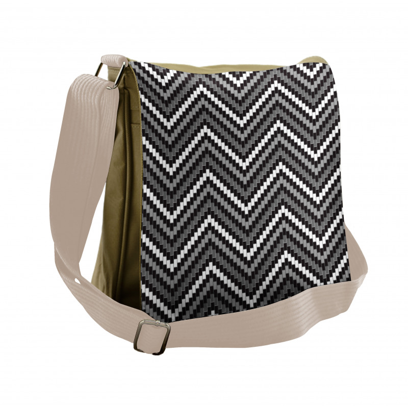 Herringbone Design Messenger Bag