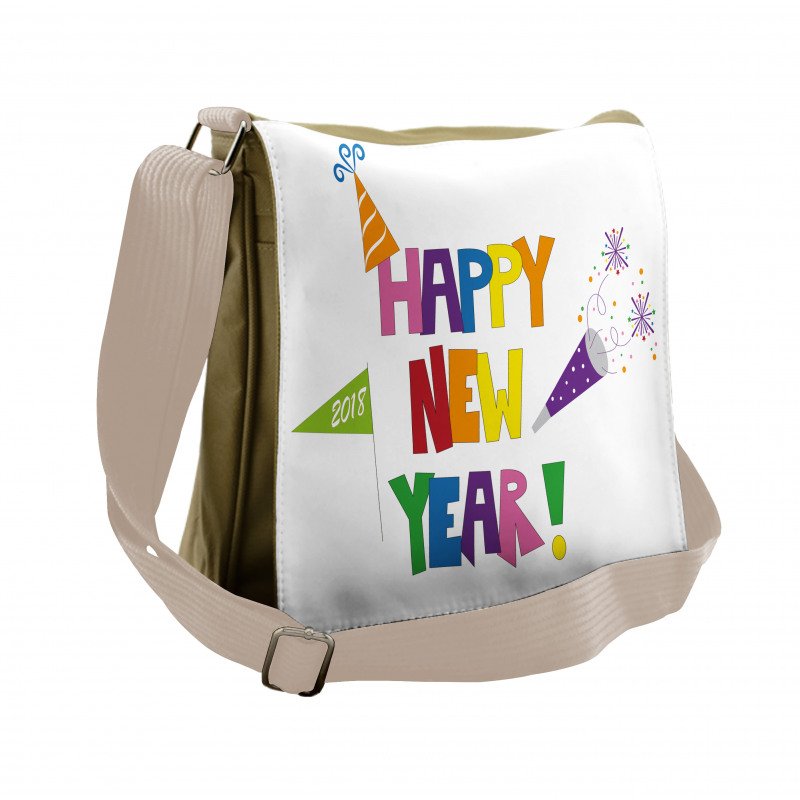 Bubbly Square Font Messenger Bag