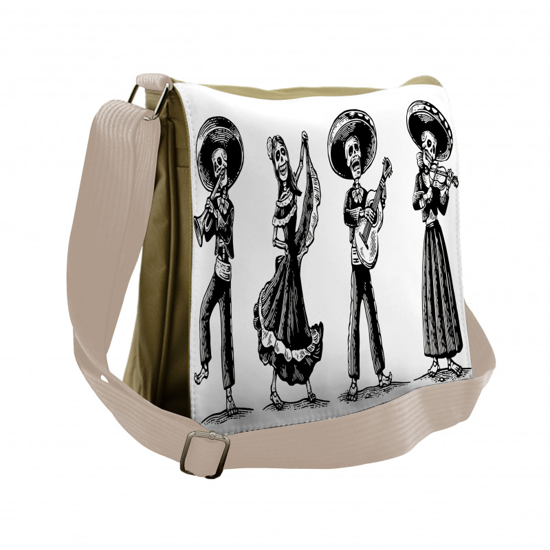 Skeletons Music Messenger Bag