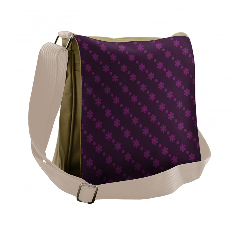 Floral Pattern Dots Messenger Bag