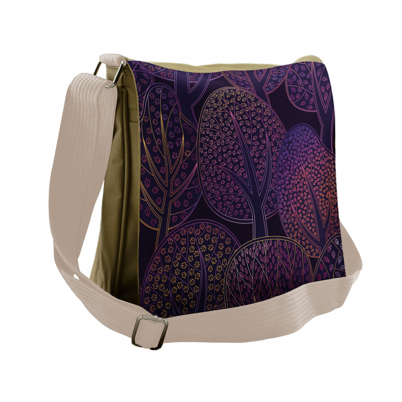 Forest Colorful Pattern Messenger Bag