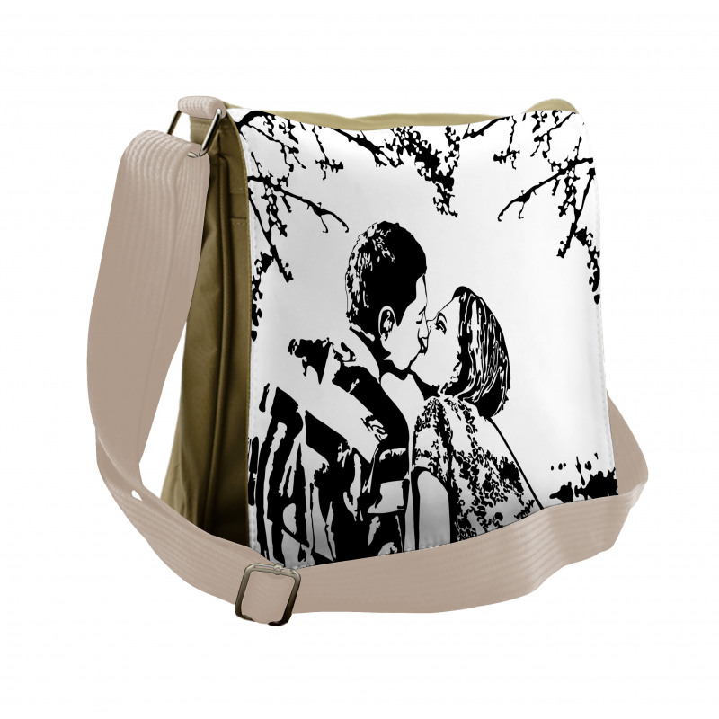 Young Couple in Love Print Messenger Bag