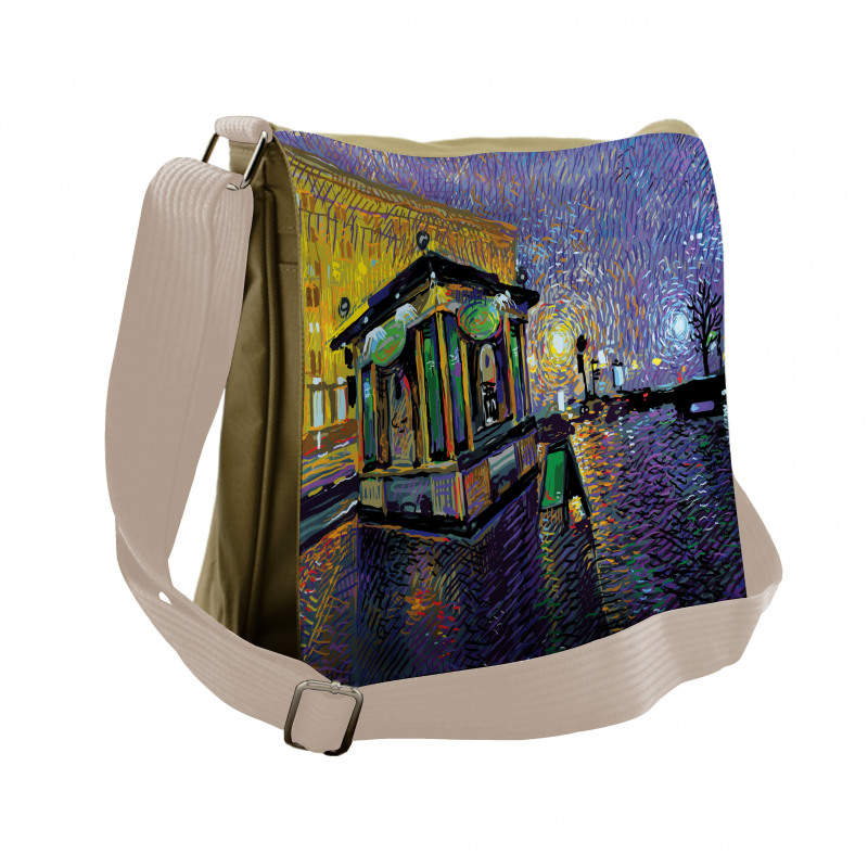 Kyiv City Night Art Messenger Bag