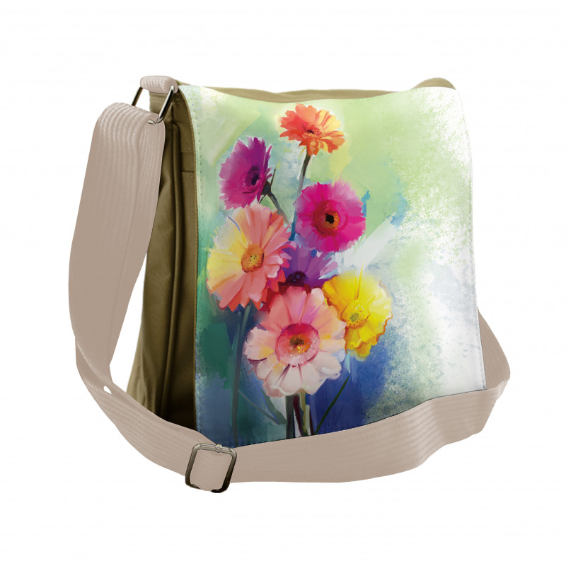 Gerbera Flowers Art Messenger Bag