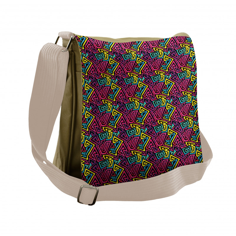 Modern Colorful Maze Design Messenger Bag