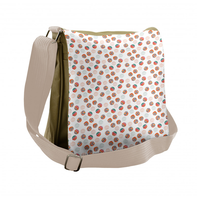 Circular Shapes and Strokes Messenger Bag