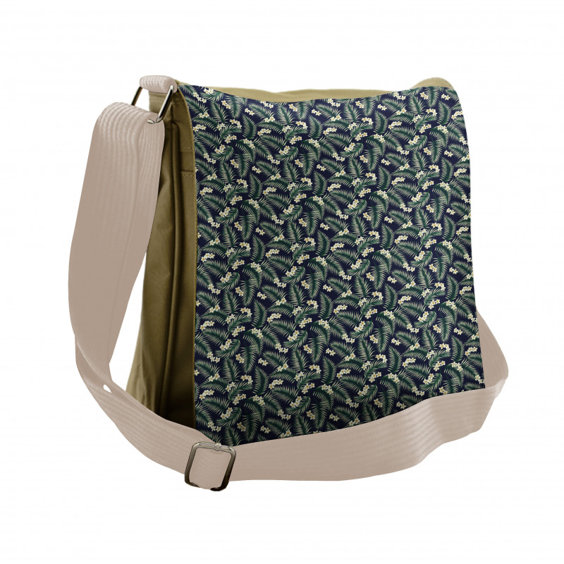 Leafs Print Blossom Messenger Bag