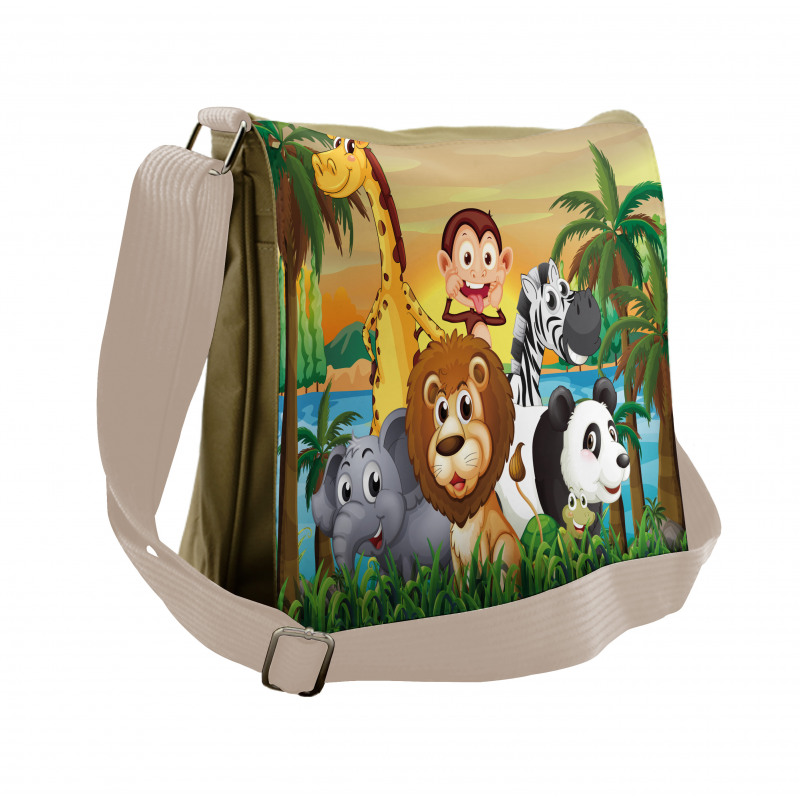 Funny Animals Forest Messenger Bag