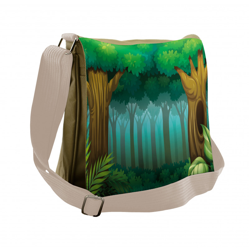 Foggy Deep Forest Messenger Bag