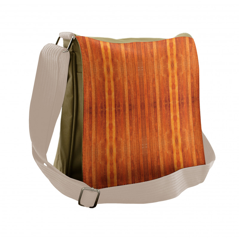 Vertical Stripes in Brown Messenger Bag