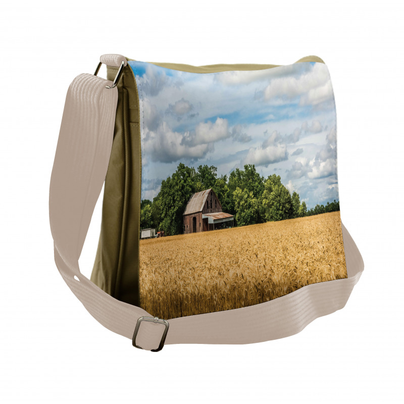 Cottage in a Wheat Field Messenger Bag